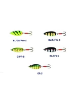 Блесна колебалка Kuusamo Hauki 80/22 незацепляйка BL/R/Fye-S