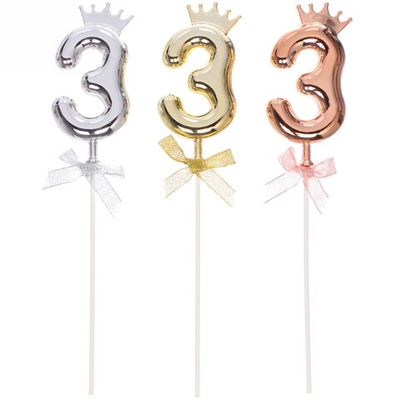 Топпер Цифра Королевский вечер «3» 22 см , микс