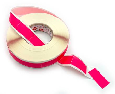 Клейкая лента ФОРМА ПРЯМОУГОЛЬНИК 25-50мм @ultraMATT SIGN Розовый (светится в ультрафиолете) - 100 штук