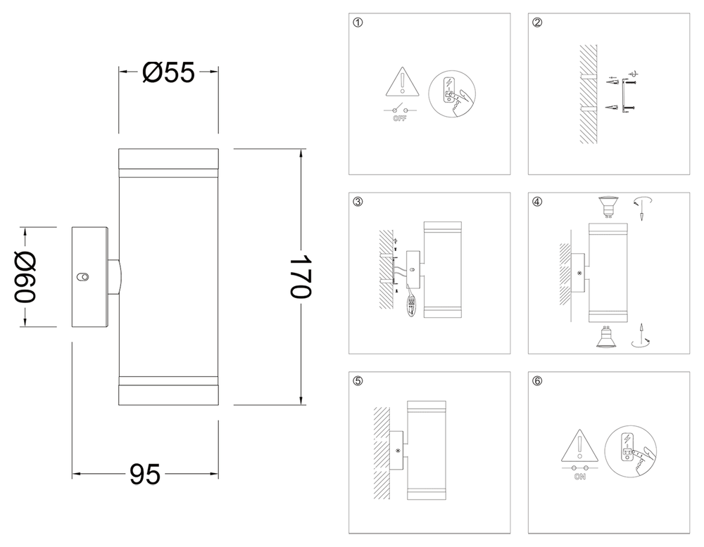 Ambrella Настенный светильник со сменной лампой GU10 и акрилом Wall FW2488
