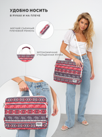 Сумка для ноутбука 15,6" и 17" с ремнем на плечо и большим карманом спереди (Бохо слоны)