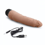 Кофейный вибратор-реалистик 7 Realistic Vibrator - 20 см. (Цвет: кофейный)