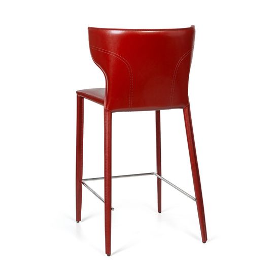 Стул полубарный Austin, кожа ретро-красный