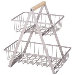 КОРЗИНА ДЛЯ ФРУКТОВ С ДЕРЕВЯННОЙ РУЧКОЙ 27.5*17.5*29 СМ (КОР=6ШТ)