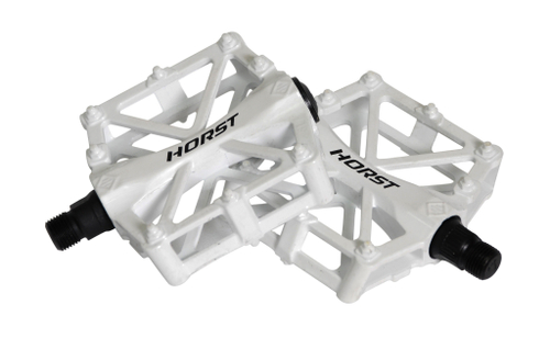 Педали 00-170817 алюм. H36 широкие с 2-мя герм. промподш. 92*95*15мм, 420 г белые HORST