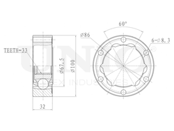 ШРУС внутренний UNIO CVJ-20270