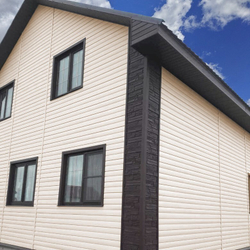 Сайдинг виниловый FineBer Blockhouse Classic Color Слоновая кость 3660х232 мм