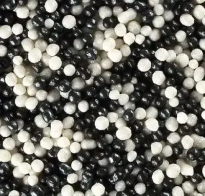 Посыпка кондитерская с мягким центром "Бисер" цветной "серебро, черный" 50 г