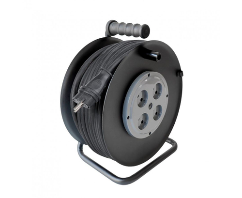 Удлинитель силовой на метал катушке КГ 20м б/з 4 гнезда 16А IP20 сечение провода 2*2,5