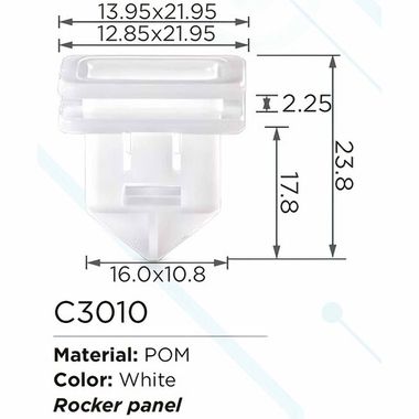 Клипса для крепления внутренней обшивки а/м БМВ/ Вольво пластиковая (100шт/уп.) Forsage клипса C3010(BMW/Volvo)
