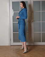 Приталенный жакет "Леди" в бирюзе