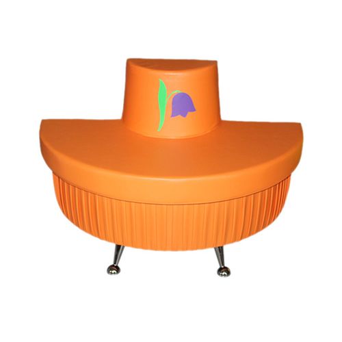 Диван полукруглый "Колокольчик" на хромированных ножках