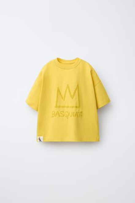 ZARA ФУТБОЛКА BASQUIAT®, ЖЕЛТЫЙ