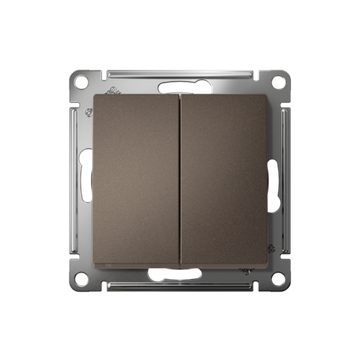 Выключатель 2-кл. AtlasDesign (сх. 2) 10А с самовозвратом механизм мокко SE ATN000617