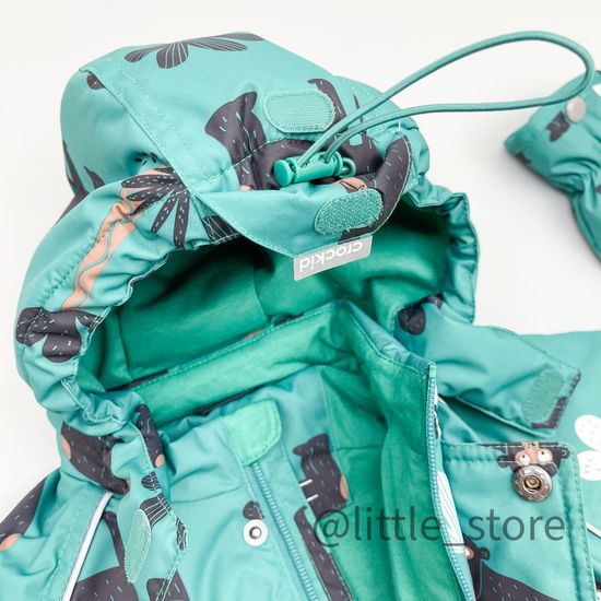 Комбинезон демисезонный "Обезьянки" изумруд