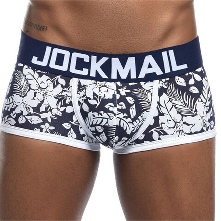 Мужские трусы хипсы черные с темно-синей резинкой JOCKMAIL JM6039-2-16