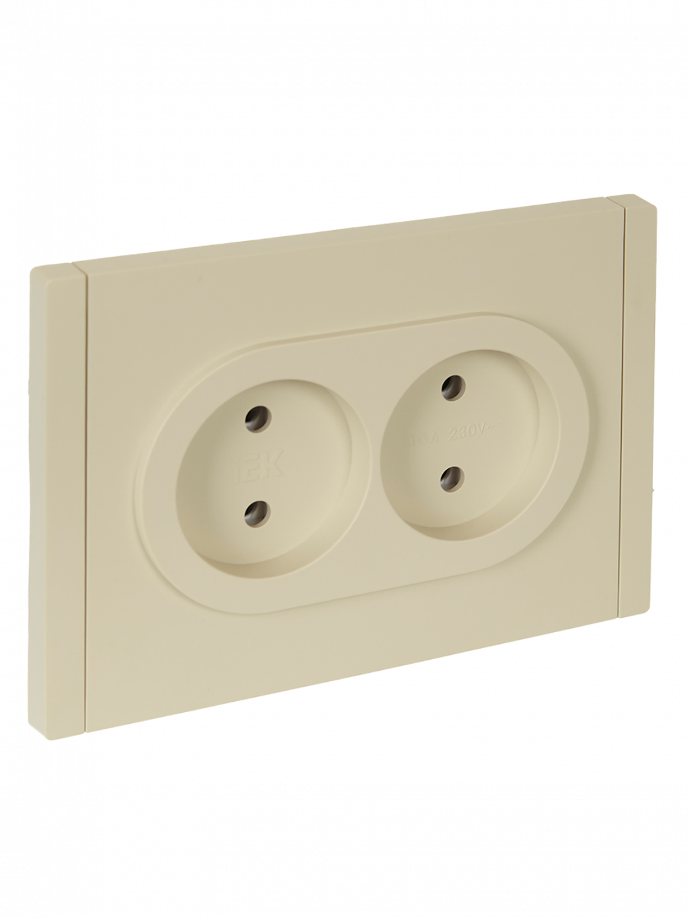 FORTE&PIANO Розетка 2-местная без заземления с защитными шторками безвинтовое крепление 10А FP425 ваниль IEK