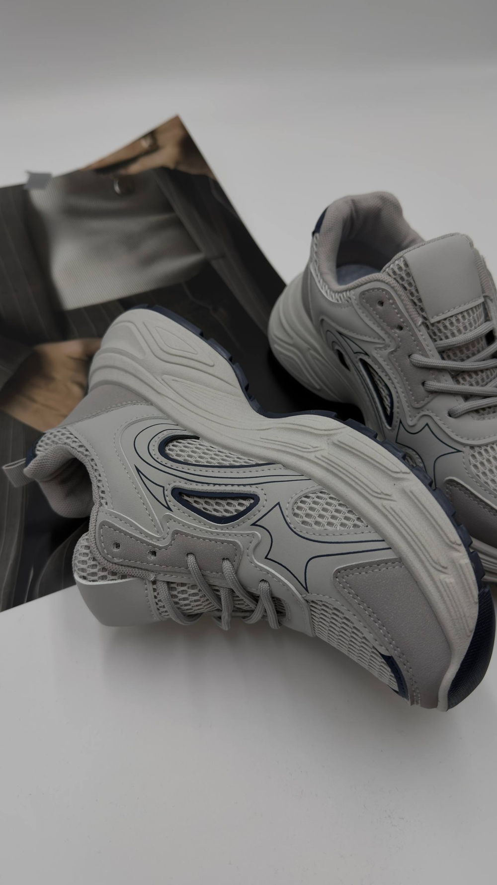 Кроссовки женские экокожа арт. 841-3 цвет "серый"