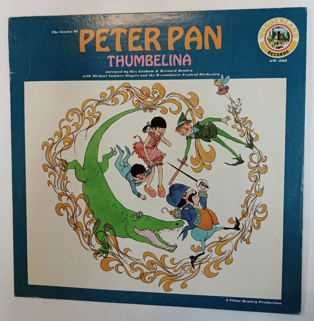 Винтажная виниловая пластинка LP Питер Пэн Peter Pan and Thumbelina Сказка На Английском Языке (USA 1968)