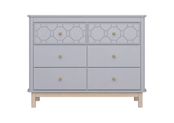 Комод Classic 6 ящиков с фрезеровкой "Мозаика" (серый)