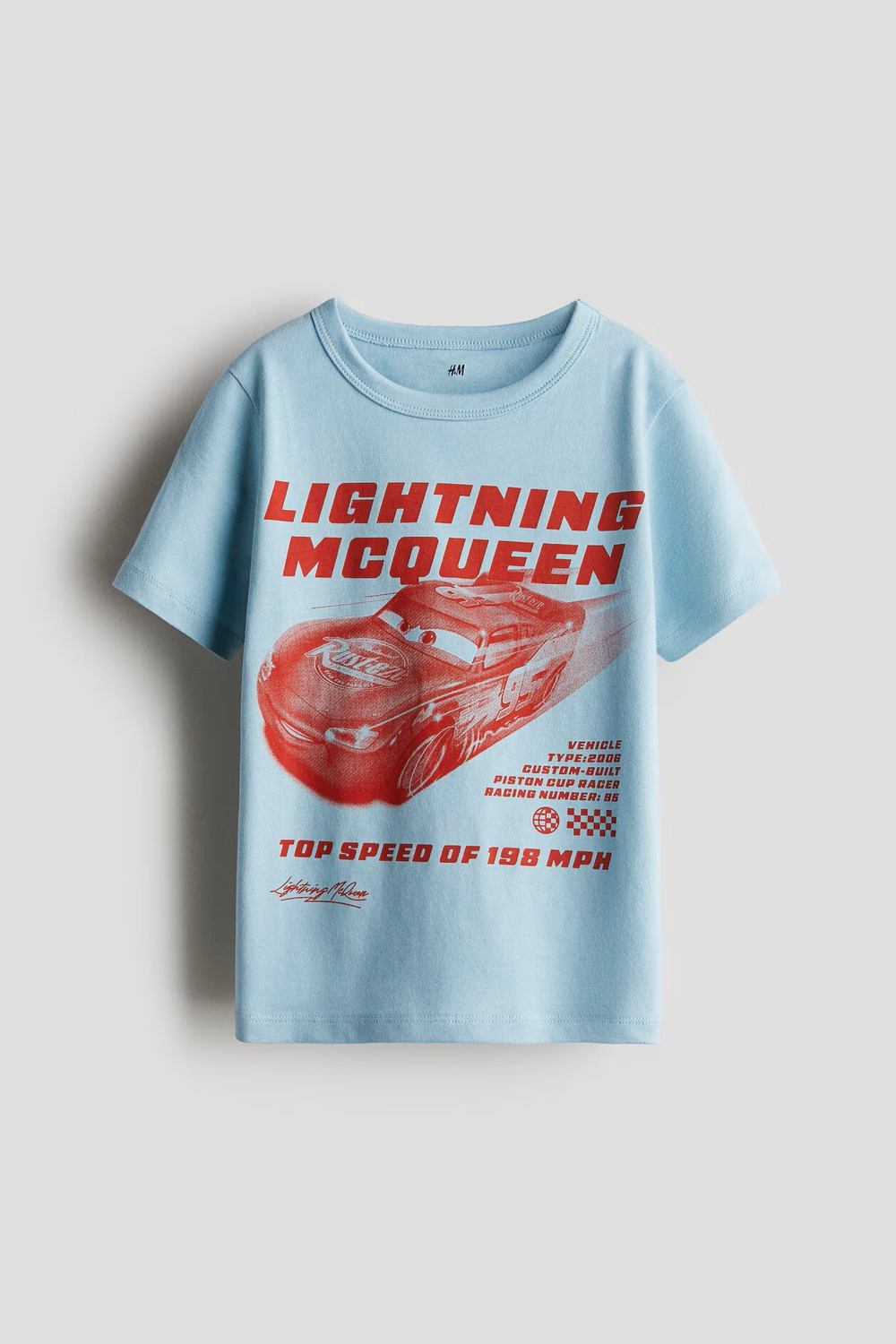 H&M Футболка с короткими рукавами и принтом, голубой