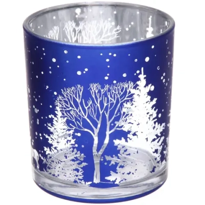 Подсвечник «Зимнее сияние» 7*7,8 см, Синий