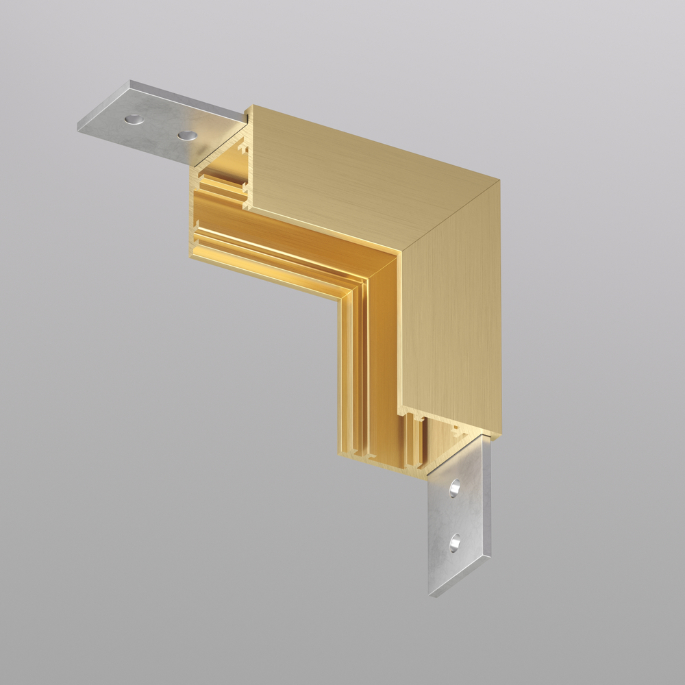 TR5732-SB Угловой элемент для трека SHINE BASE 90° стена-потолок, сатинированная латунь, алюминий