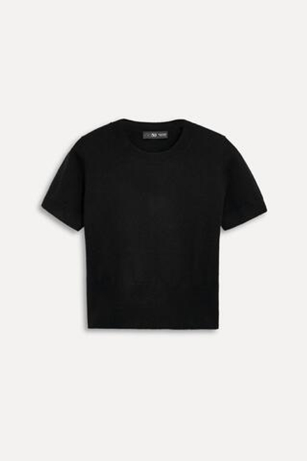 ZARA КАШЕМИРОВЫЙ СВИТЕР С КОРОТКИМИ РУКАВАМИ — 50TH ANNIVERSARY, ЧЕРНЫЙ