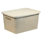 Ящик РОТАНГ с крышкой 13 л 370х190мм белый ротанг 0,19х0,28х0,37м