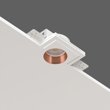 Встраиваемый гипсовый светильник для установки в потолках из гипсокартона LED MR16 GU10 / модуль LED MR16 SN 206 белый/медь Quasar 55 Flat Copper Stellanova