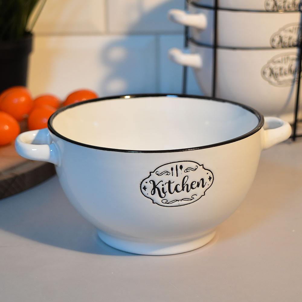 Набор бульонниц 4 предмета 650мл на подставке "Кухня"