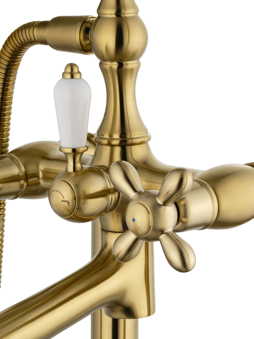 Смеситель для ванны напольного монтажа WONZON & WOGHAND RETRO, Брашированное золото (WW-88649020-BG)