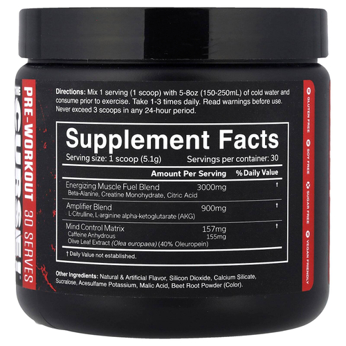 JNX Sports, The Curse!®, предтренировочный комплекс, со вкусом арбуза, 153 г (5,4 унции)