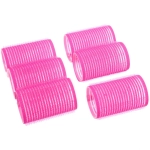 Бигуди липучки, 6шт., однотонные, d-3,6см фуксия