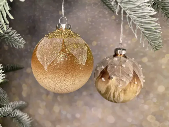 Набор стеклянных шаров Райский сад 80 мм., 9 шт., песочный, Christmas DeLuxe (13033)