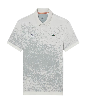 Мужское теннисное поло Lacoste Slim Fit Roland-Garros Edition Sport - серый/синий