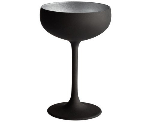 Блюдце для шампанского 230 мл Чёрный/Серебро Elements хрустальное стекло Stolzle