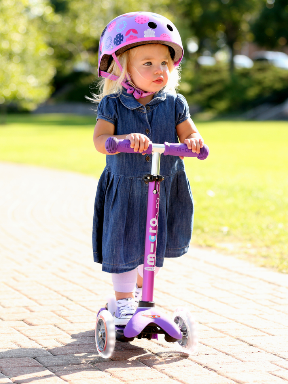 Самокат Mini Micro Deluxe Сиреневый LED Дисконт