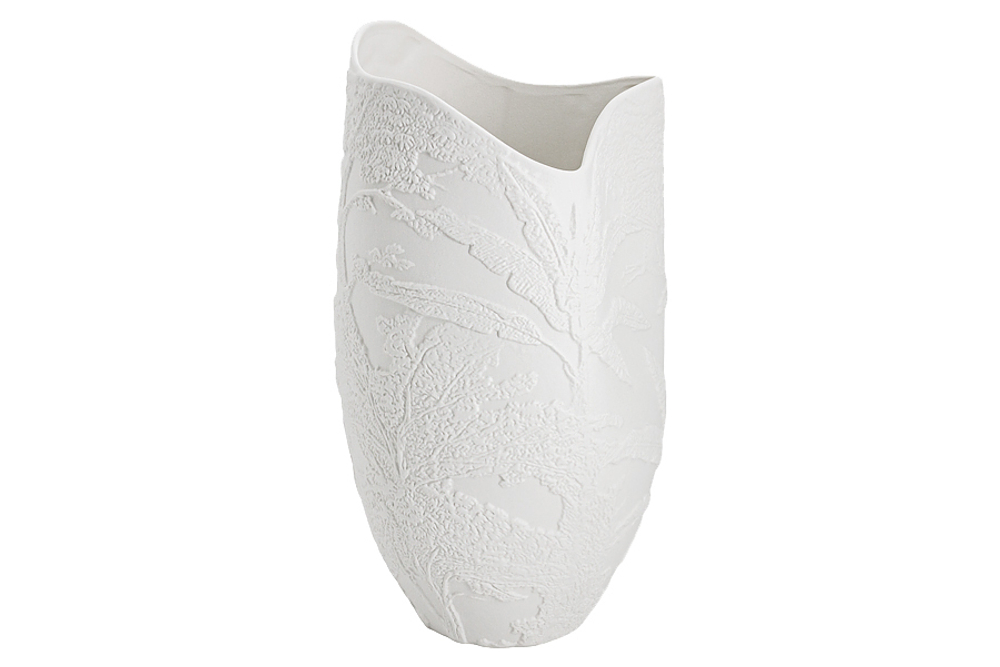 Ваза для цветов 36см Home & Style Пальмы Manila белая