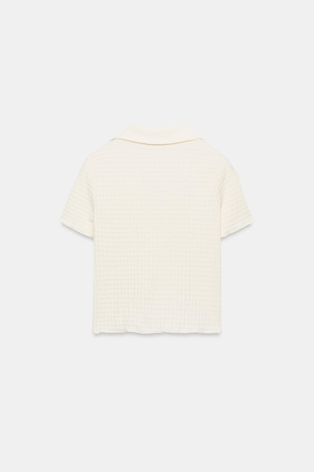 ZARA УКОРОЧЕННЫЙ ЖАКЕТ ИЗ РЕЛЬЕФНОЙ ТКАНИ, ЭКРЮ