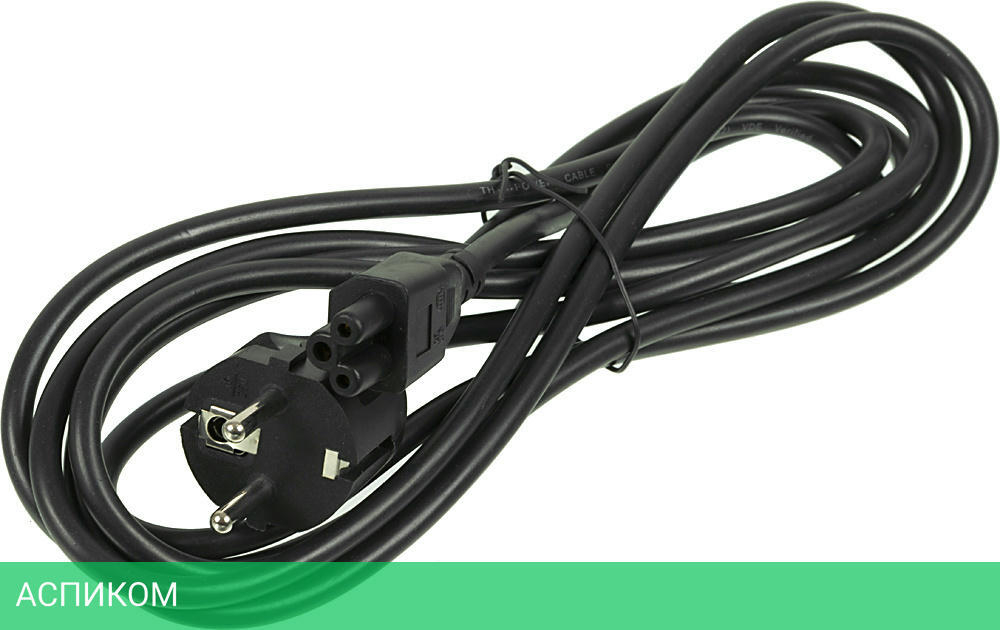 Кабель питания Ningbo IEC C5 (3-pin)-Евровилка 1.8м Black