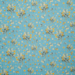 Жаккард шёлковый "Непал" небесного цвета с россыпью цветов