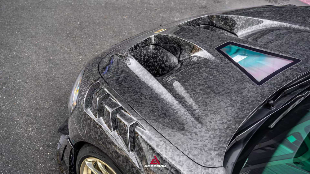 Обвес из кованого карбона для Xiaomi SU7 Ultra 2024+ Ксяоми губа капот боковые юбки задний диффузор