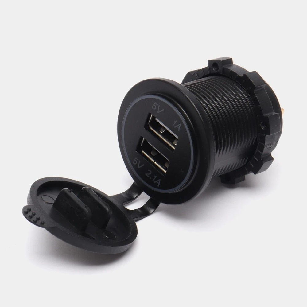 Разъём USB в авто врезной, врезная розетка в прикуриватель, 12v-24v