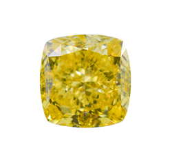 Лабораторно-выращенный бриллиант кушон 6.92 х 6.88 х 4.69 мм FancyVIVID YELLOW/VS1 2.13 ct