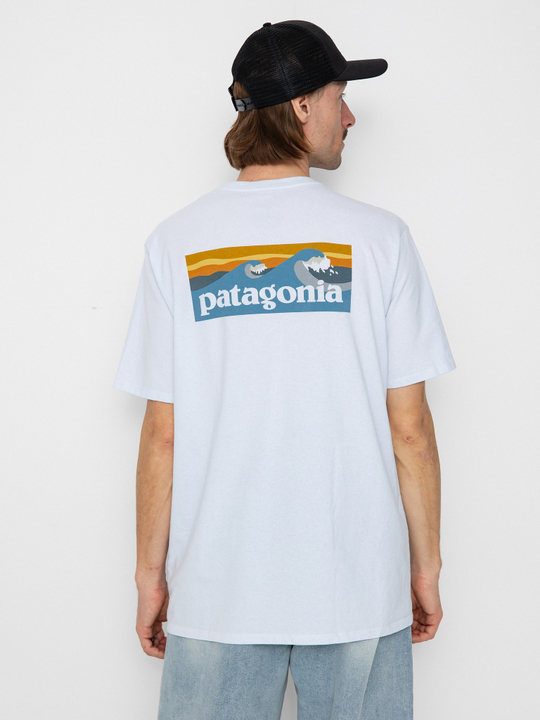 Футболка Patagonia Boardshort Logo Pocket Responsibili белая