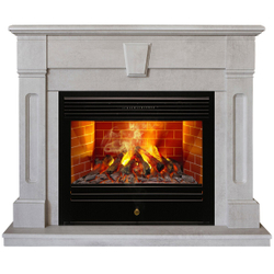 Электрокамин RealFlame Kellie 25,5/26 WT цвет белый камень с очагом 3D Novara