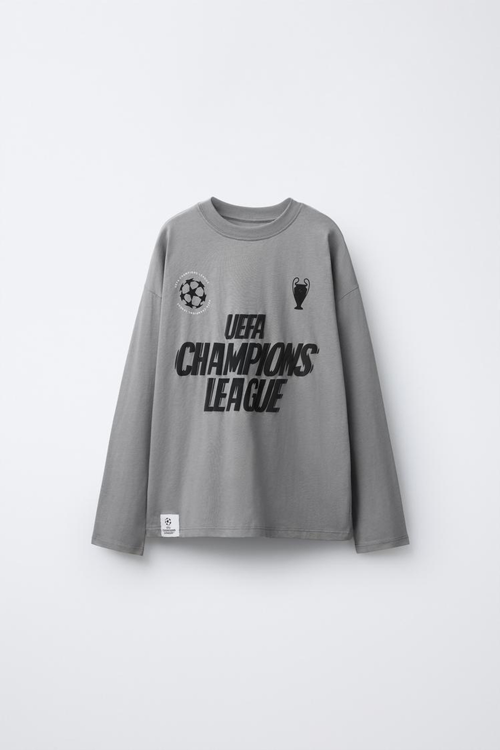 ZARA ФУТБОЛКА С ПРИНТОМ UEFA CHAMPIONS LEAGUE ®, СЕРЫЙ