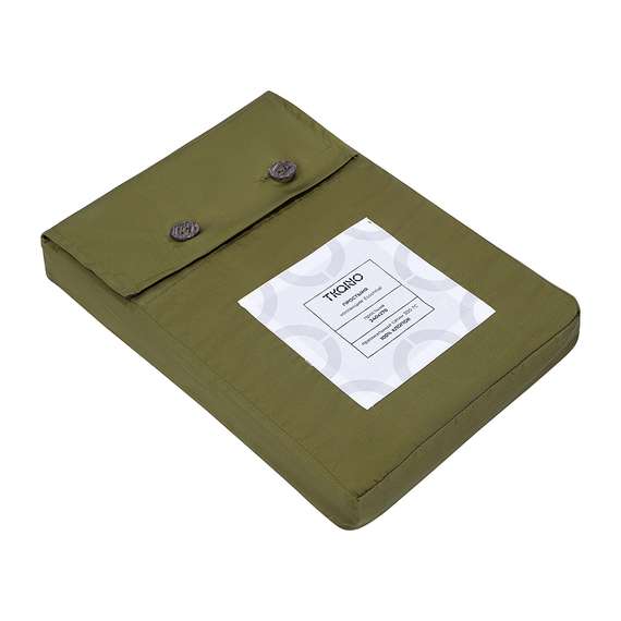 Простыня из премиального сатина оливкового цвета из коллекции essential, 240х270 см