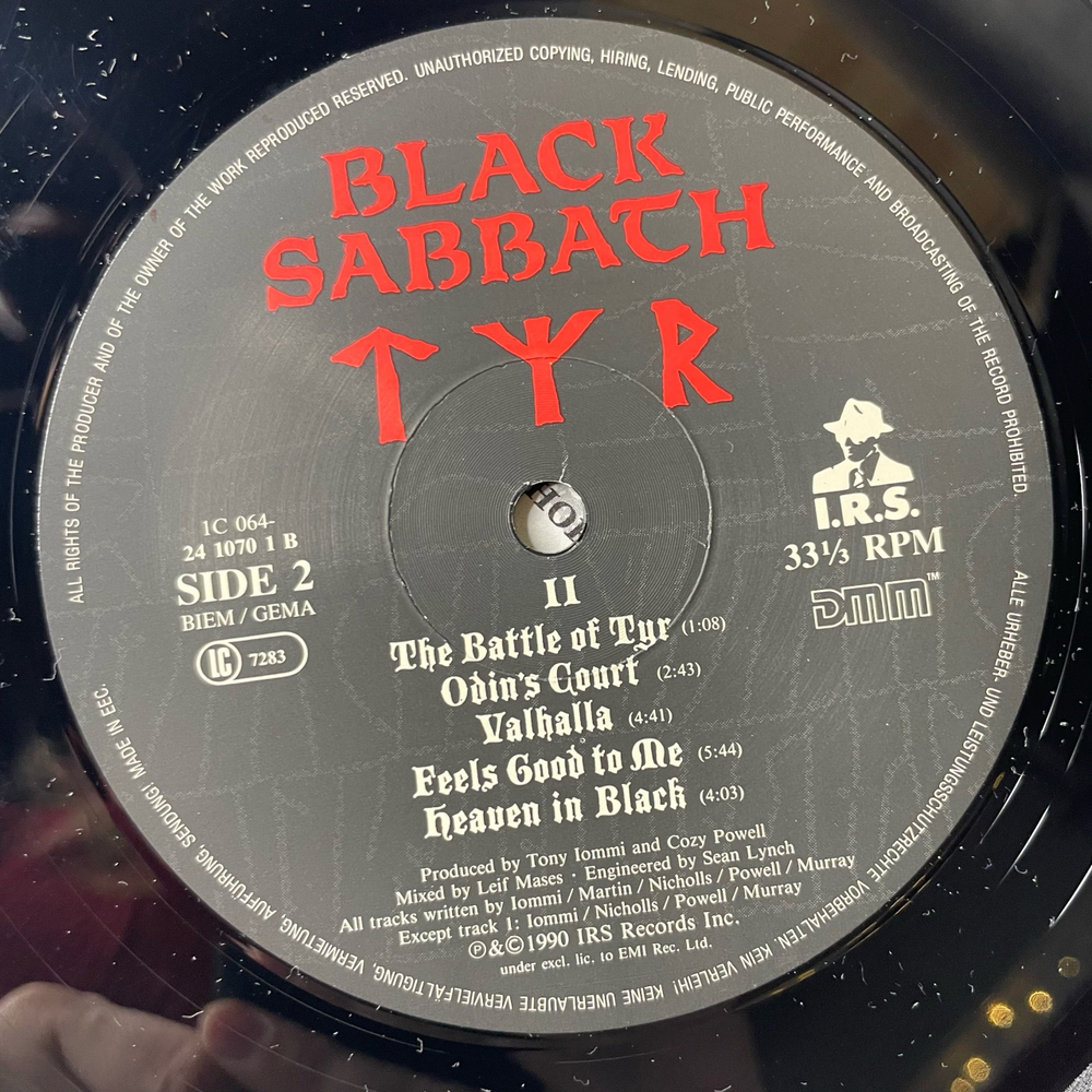 Винтажная виниловая пластинка LP Black Sabbath Tyr (Германия 1990)